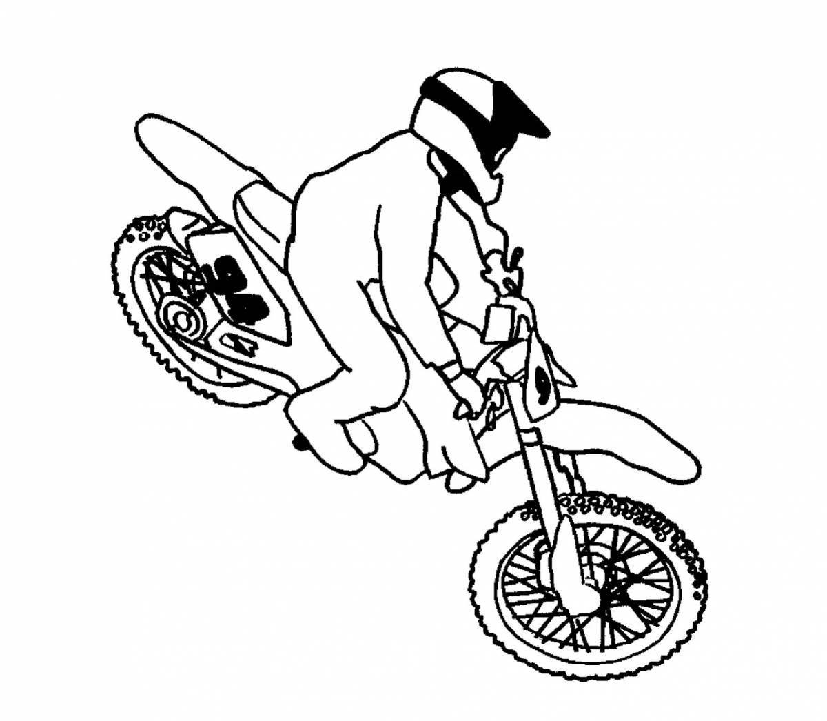 Playful motocross coloring page