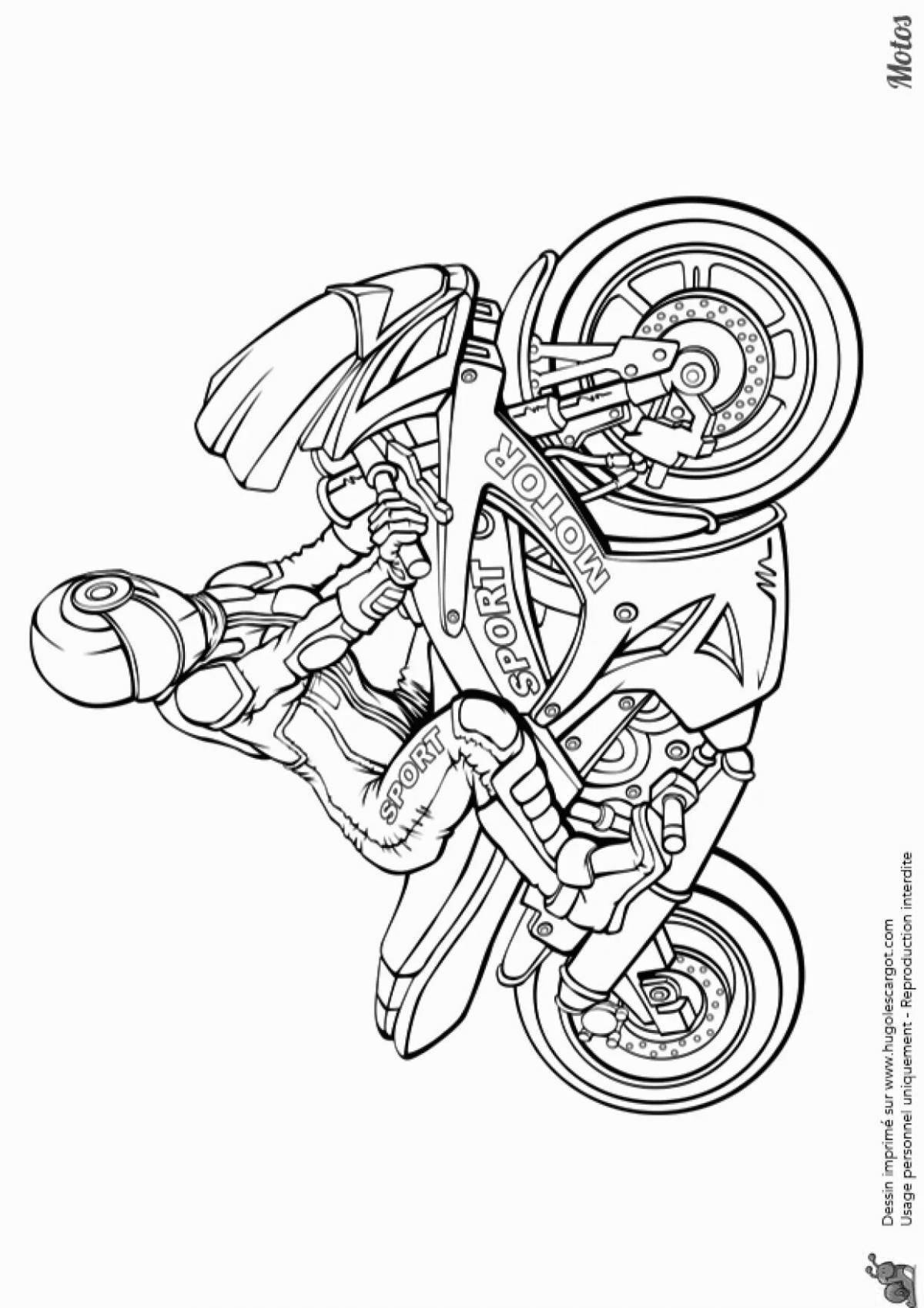 Exciting coloring motocross