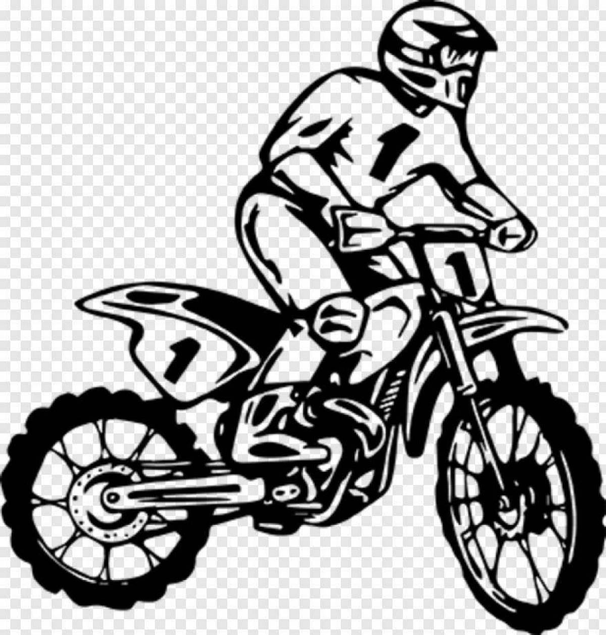 Fantastic motocross coloring page