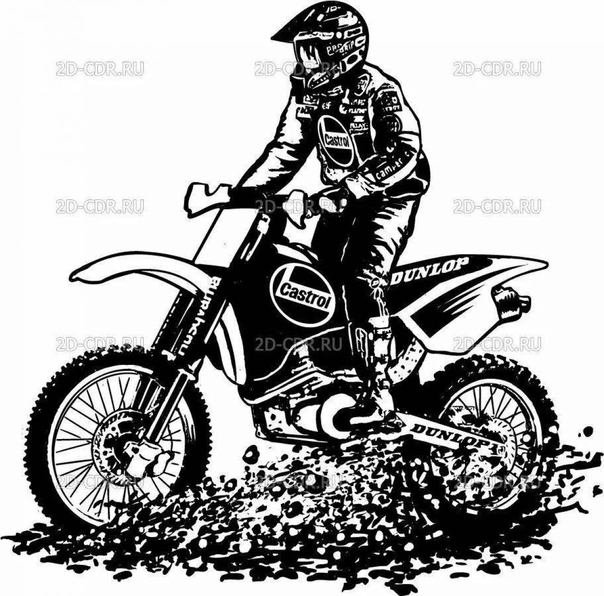 Amazing motocross coloring page