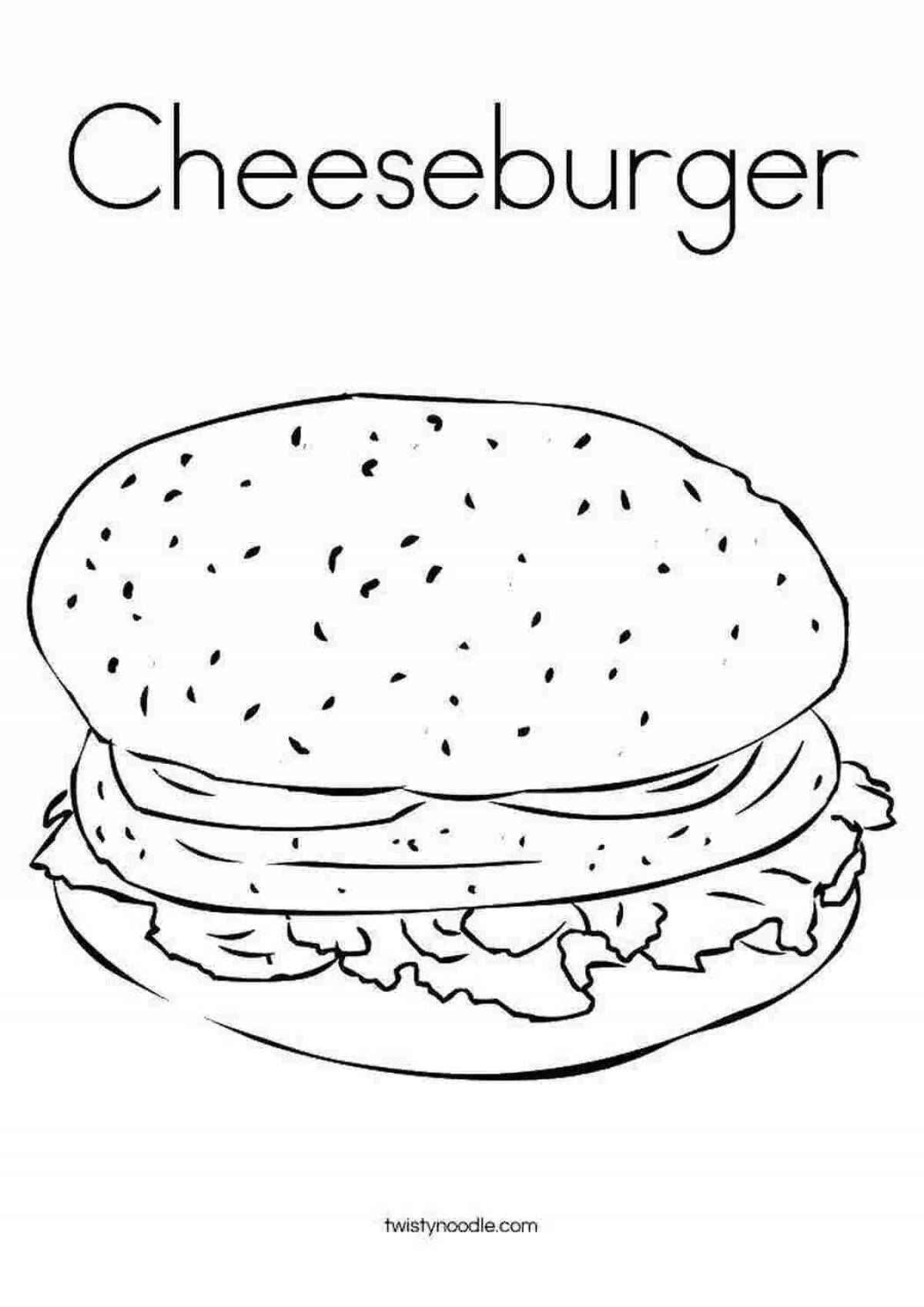 Coloring page irresistible cheeseburger