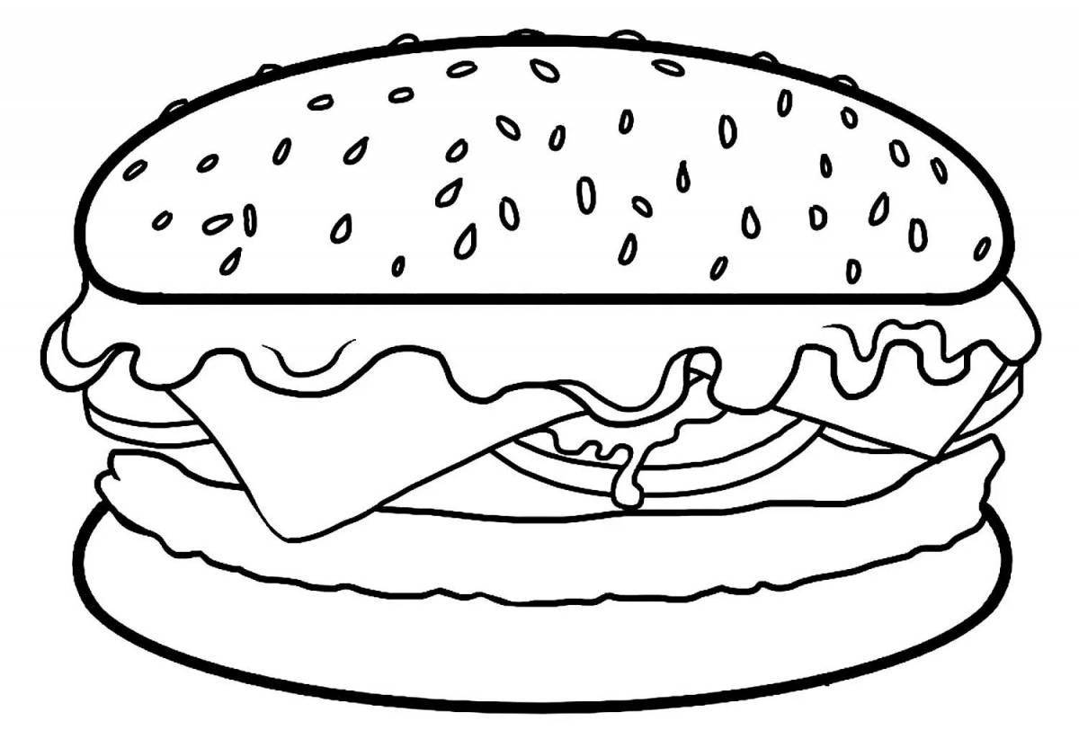 Gourmet cheeseburger coloring page