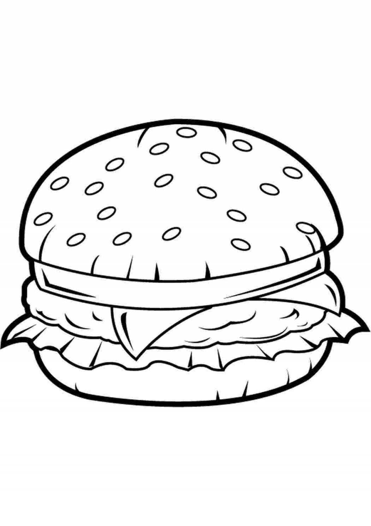 Привлекательная раскраска чизбургер