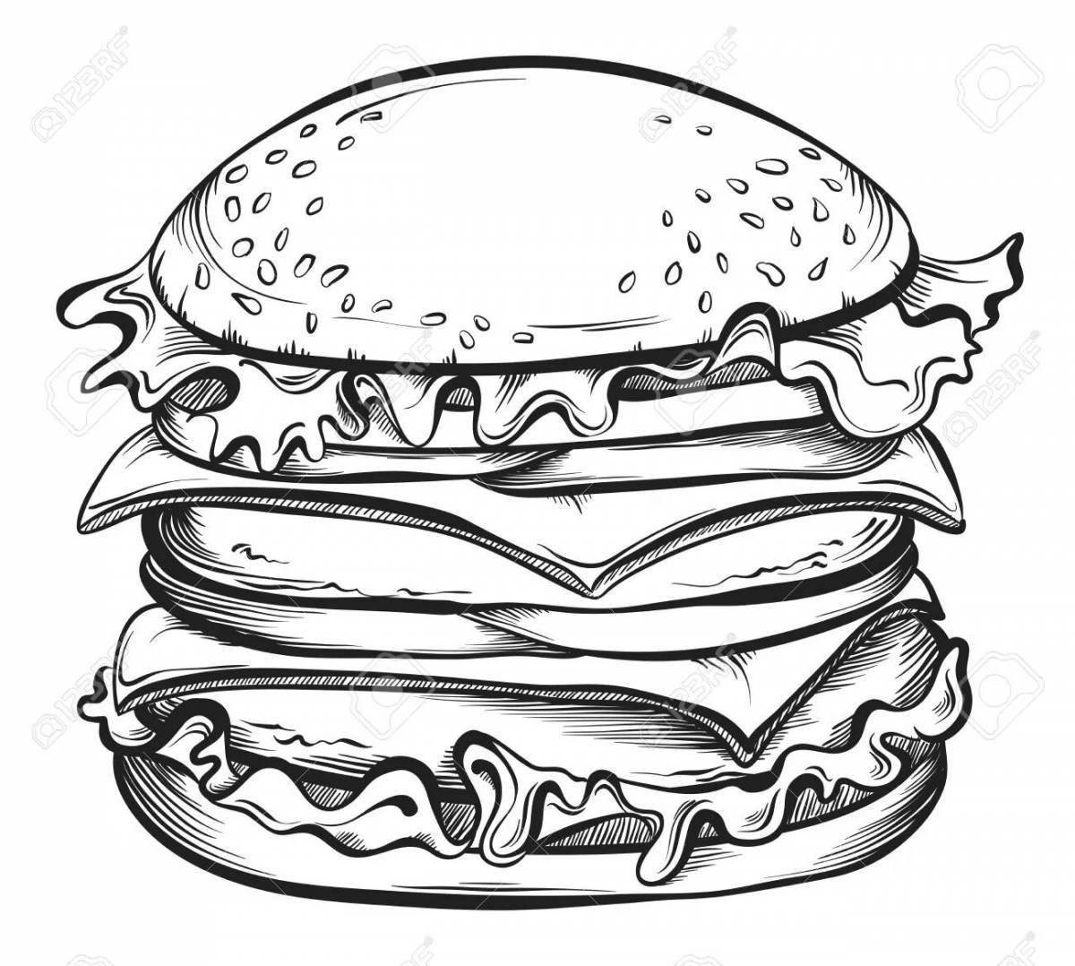 Sweet cheeseburger coloring page