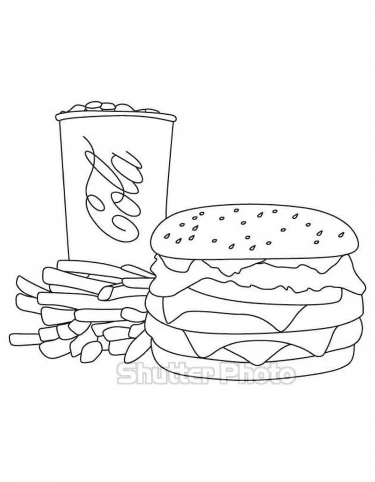 Consolation cheeseburger coloring page