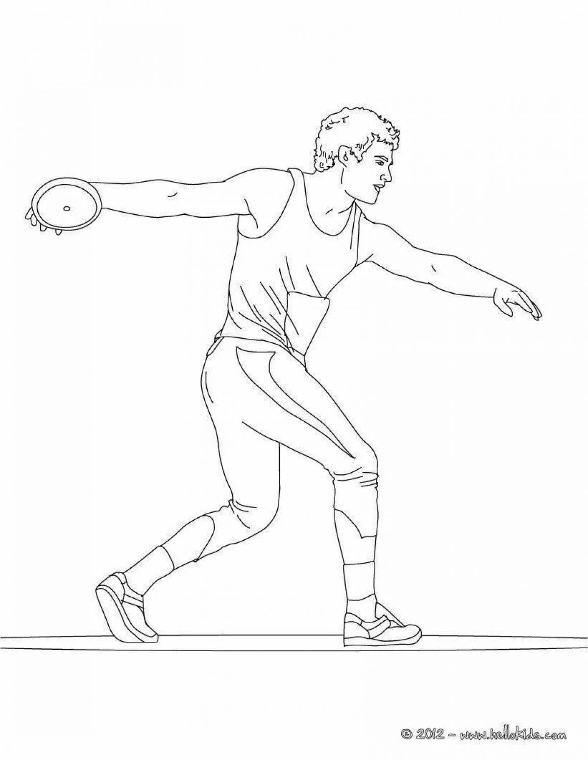 Radiant coloring page athlete