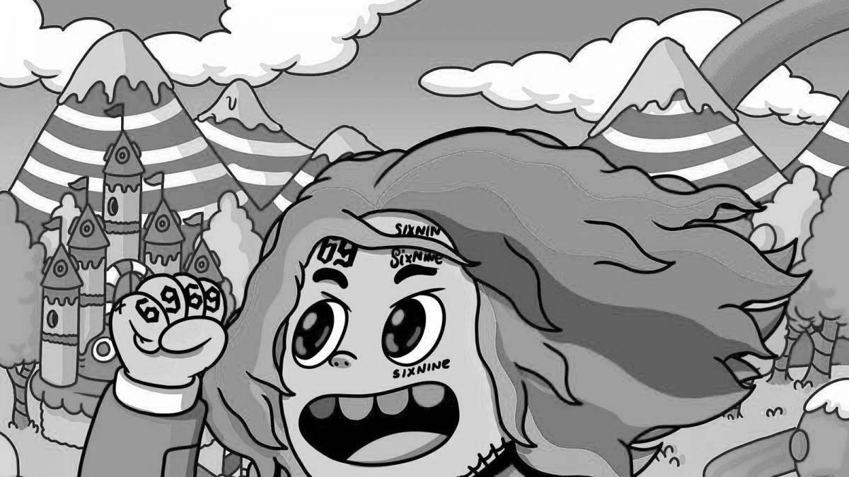 6ix9ine colorful coloring page