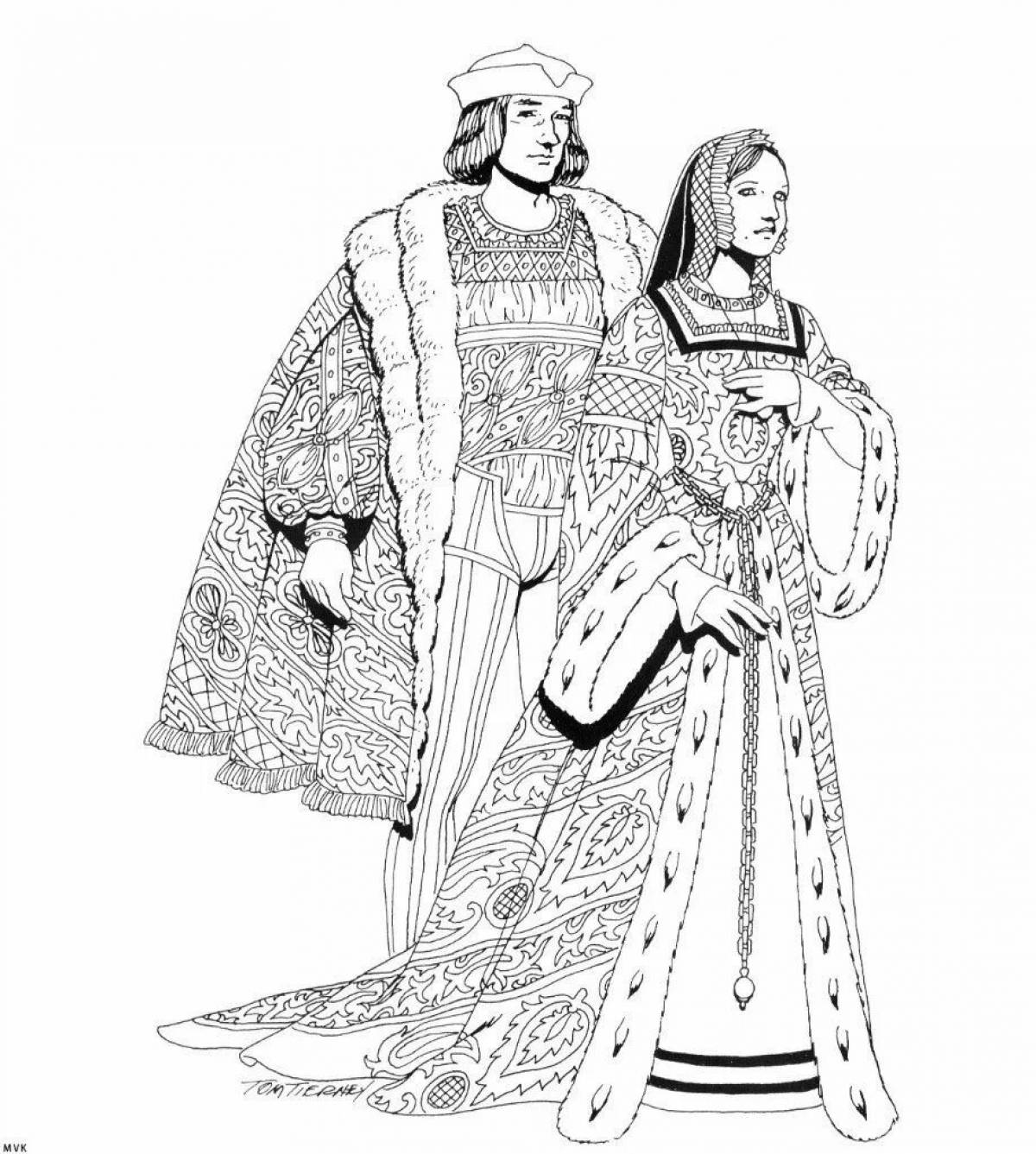 Coloring book magical middle ages