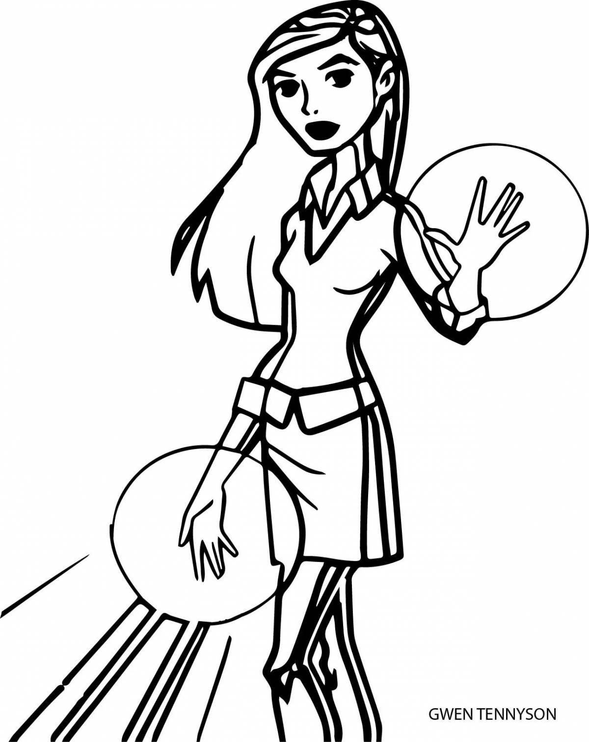 Colorful gwen coloring page