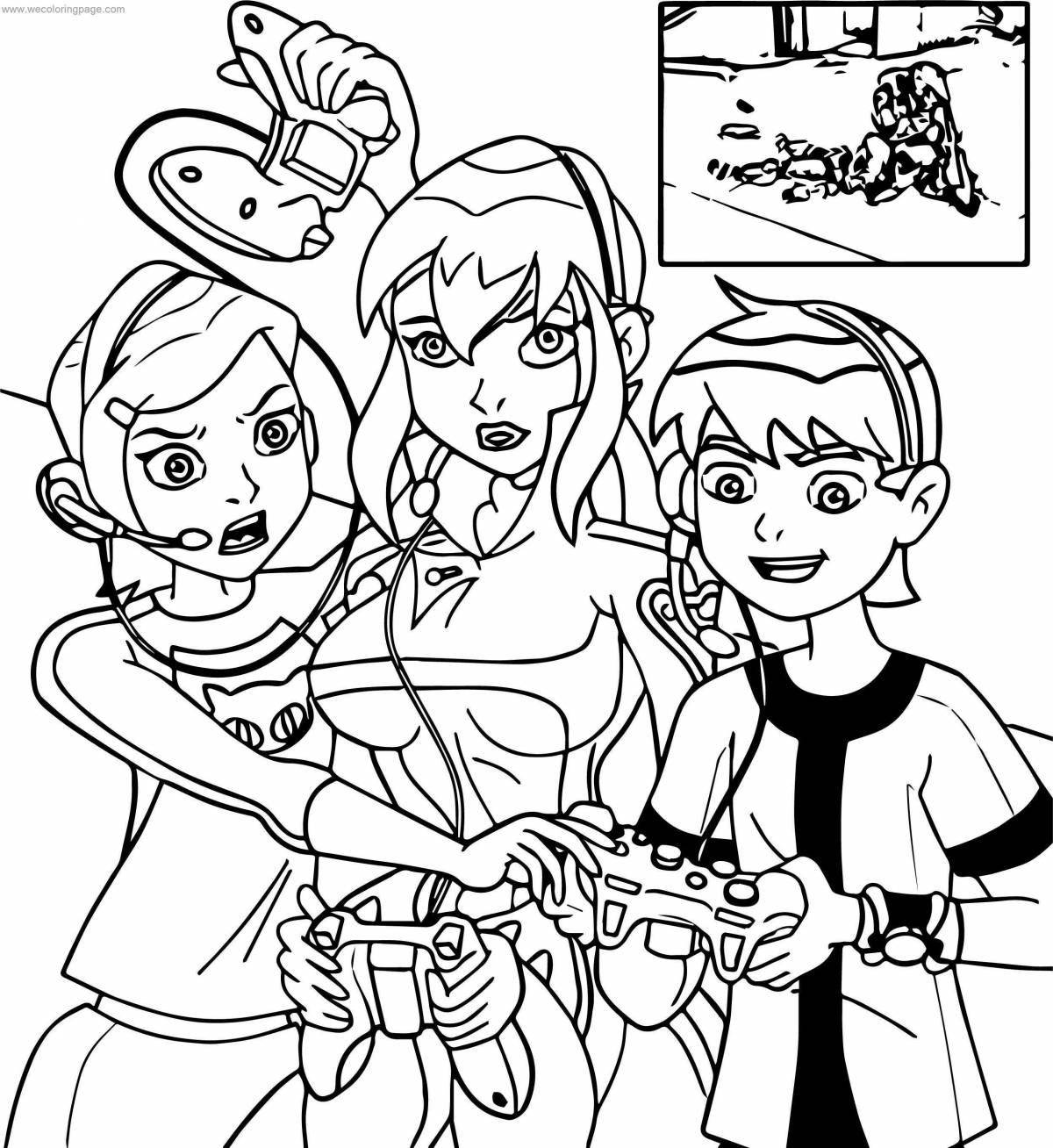 Glittering Gwen coloring book