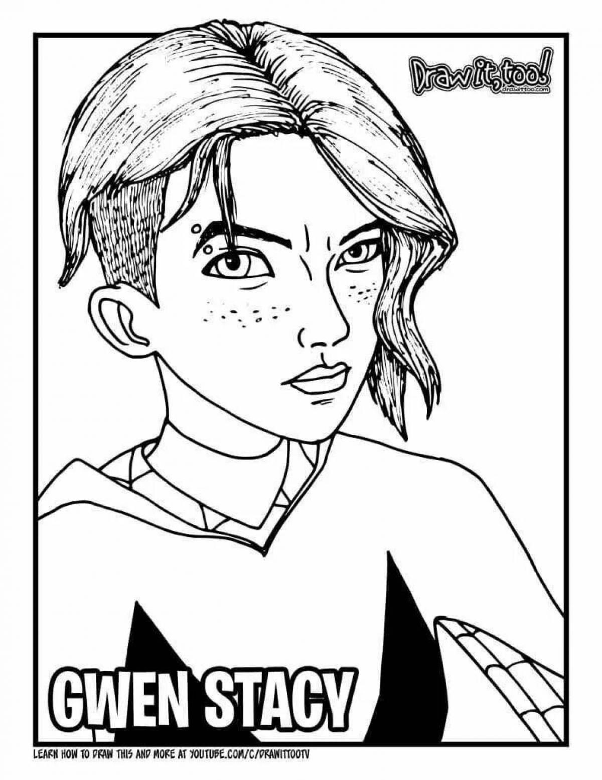 Attractive gwen coloring page