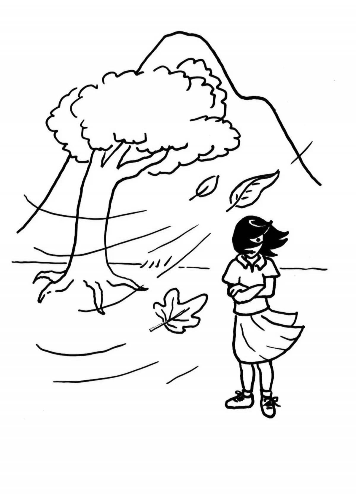 Coloring page windy whirlwind