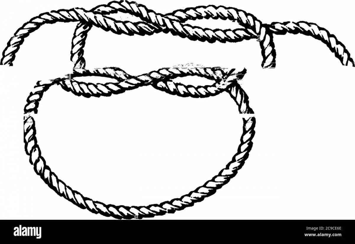 Colored vibrant rope coloring page