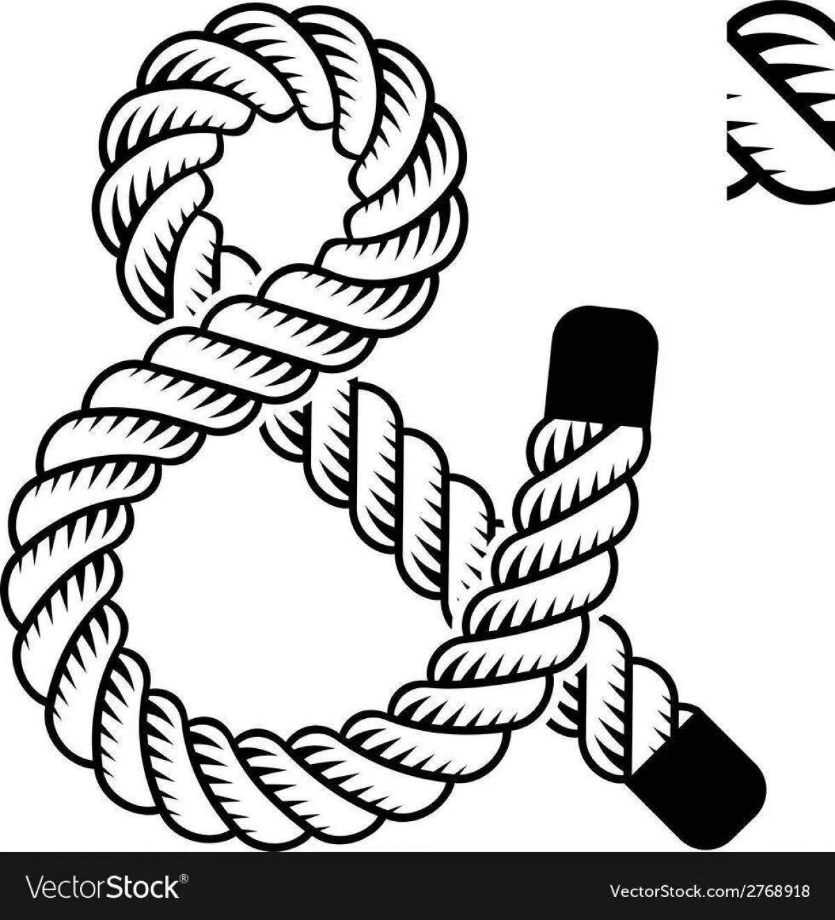 Color dazzling rope coloring page