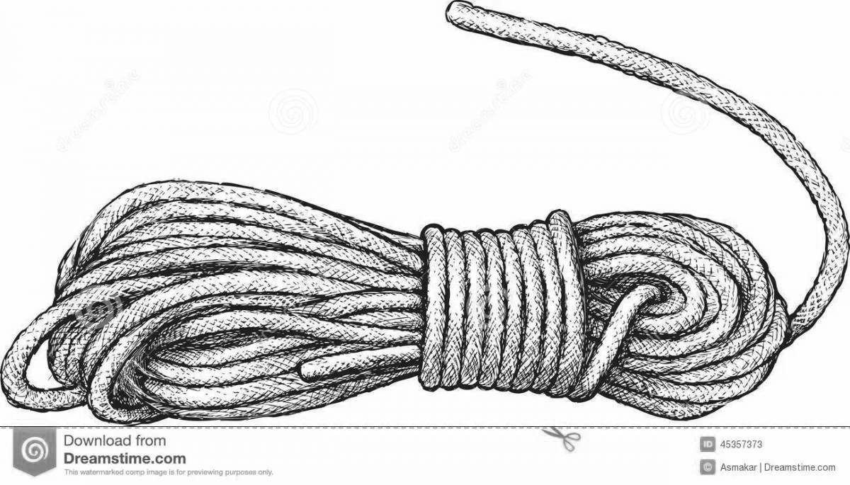 Color-brilliant rope coloring page
