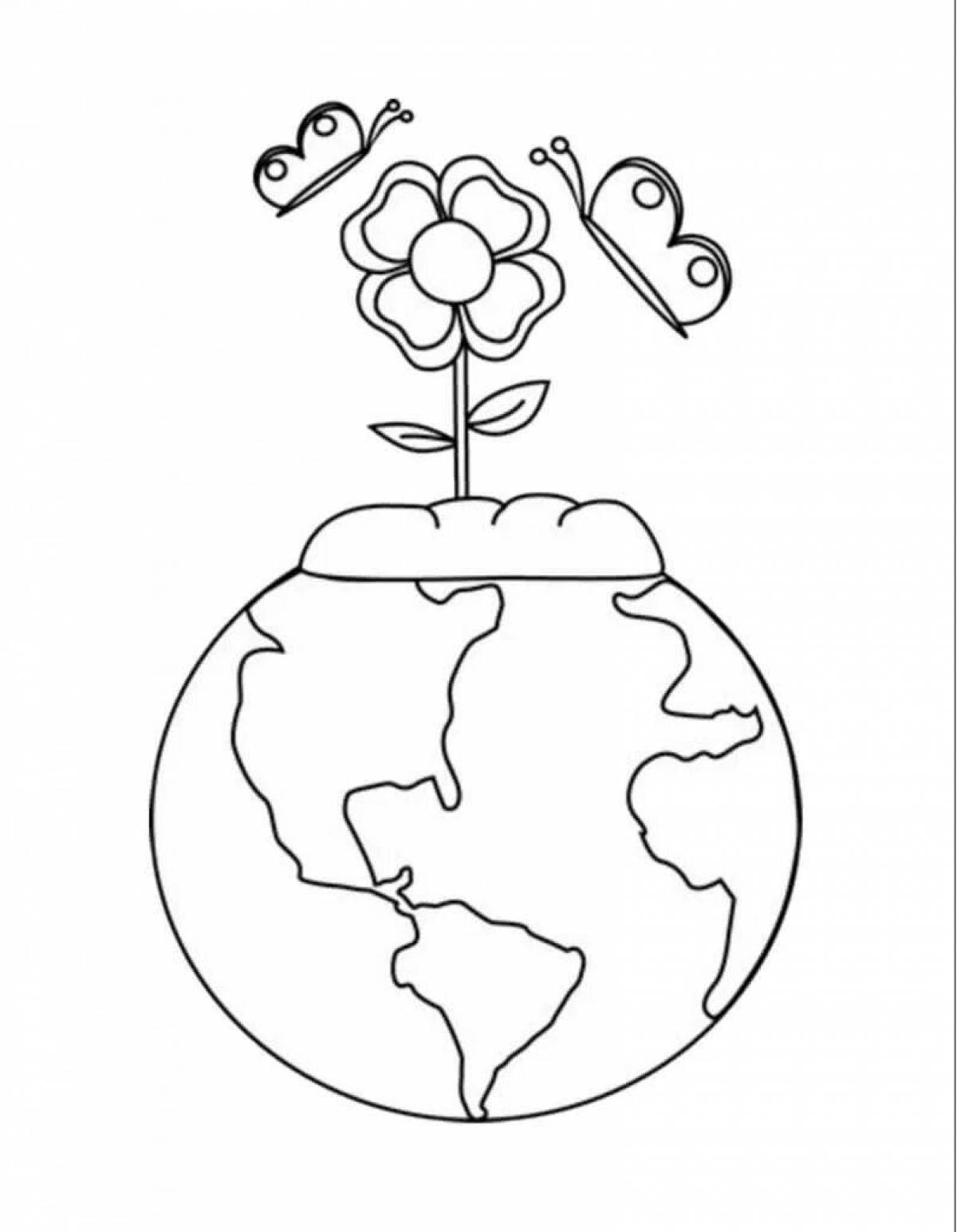 Colorful ecologist coloring page