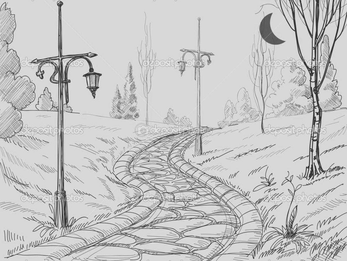 Alley of colorful adventure coloring pages