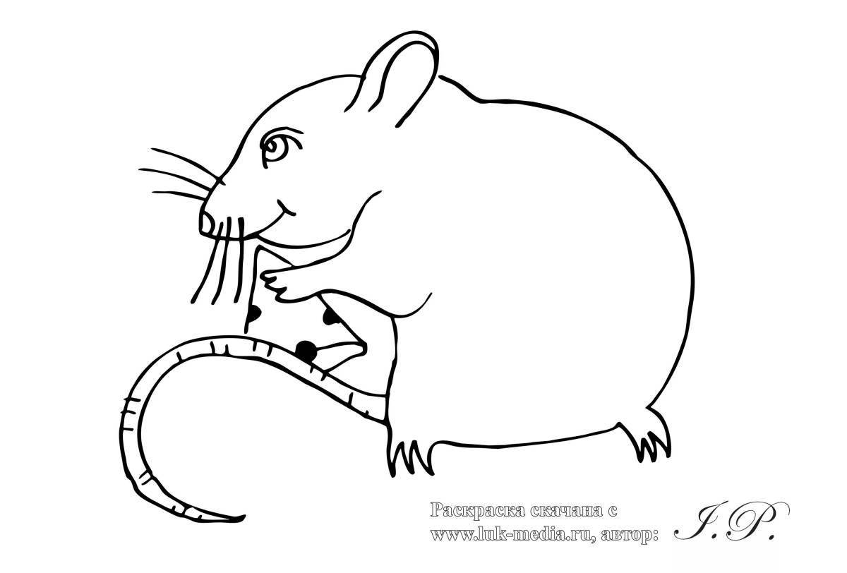 Coloring book inquisitive rodent