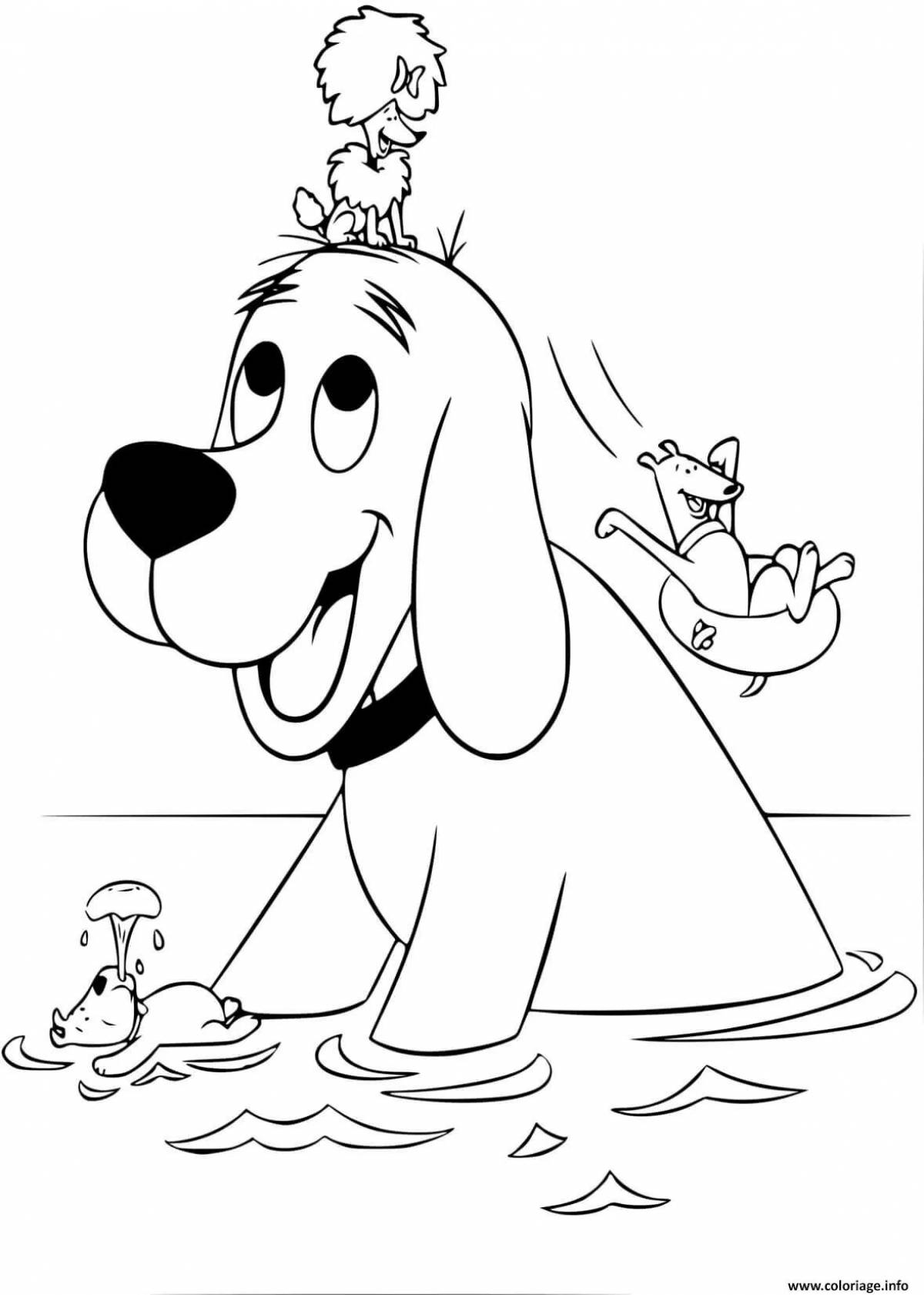 Glitter Clifford Coloring Page