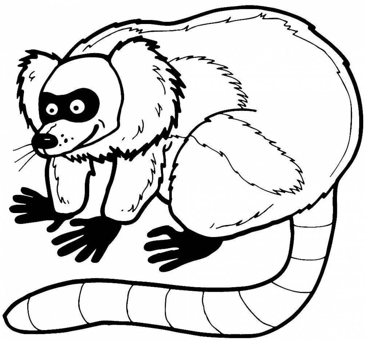 Coloring page cheerful lemur