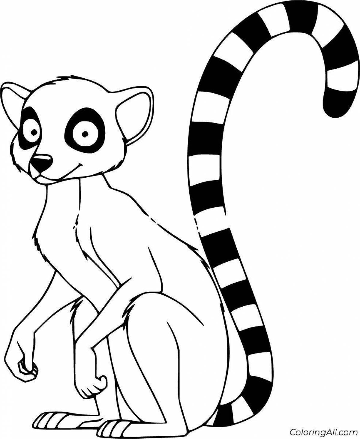 Coloring playful lemur