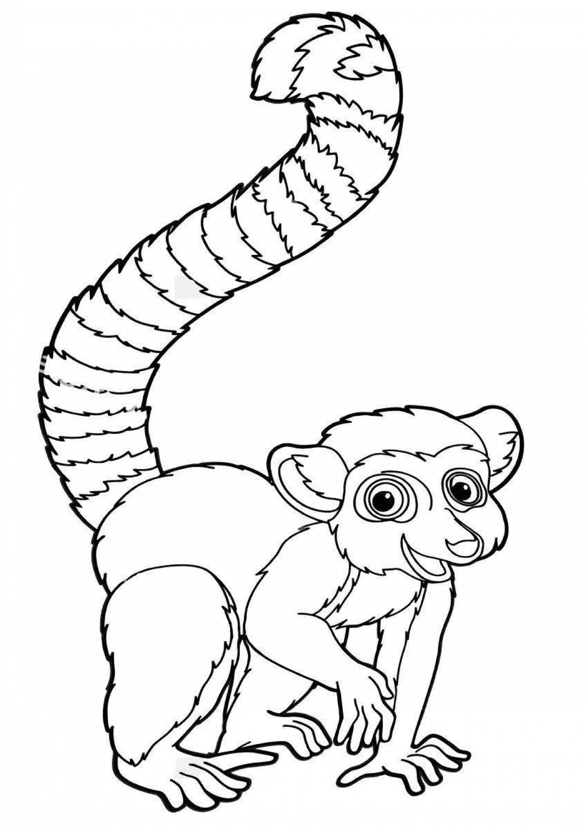 Charming coloring lemur