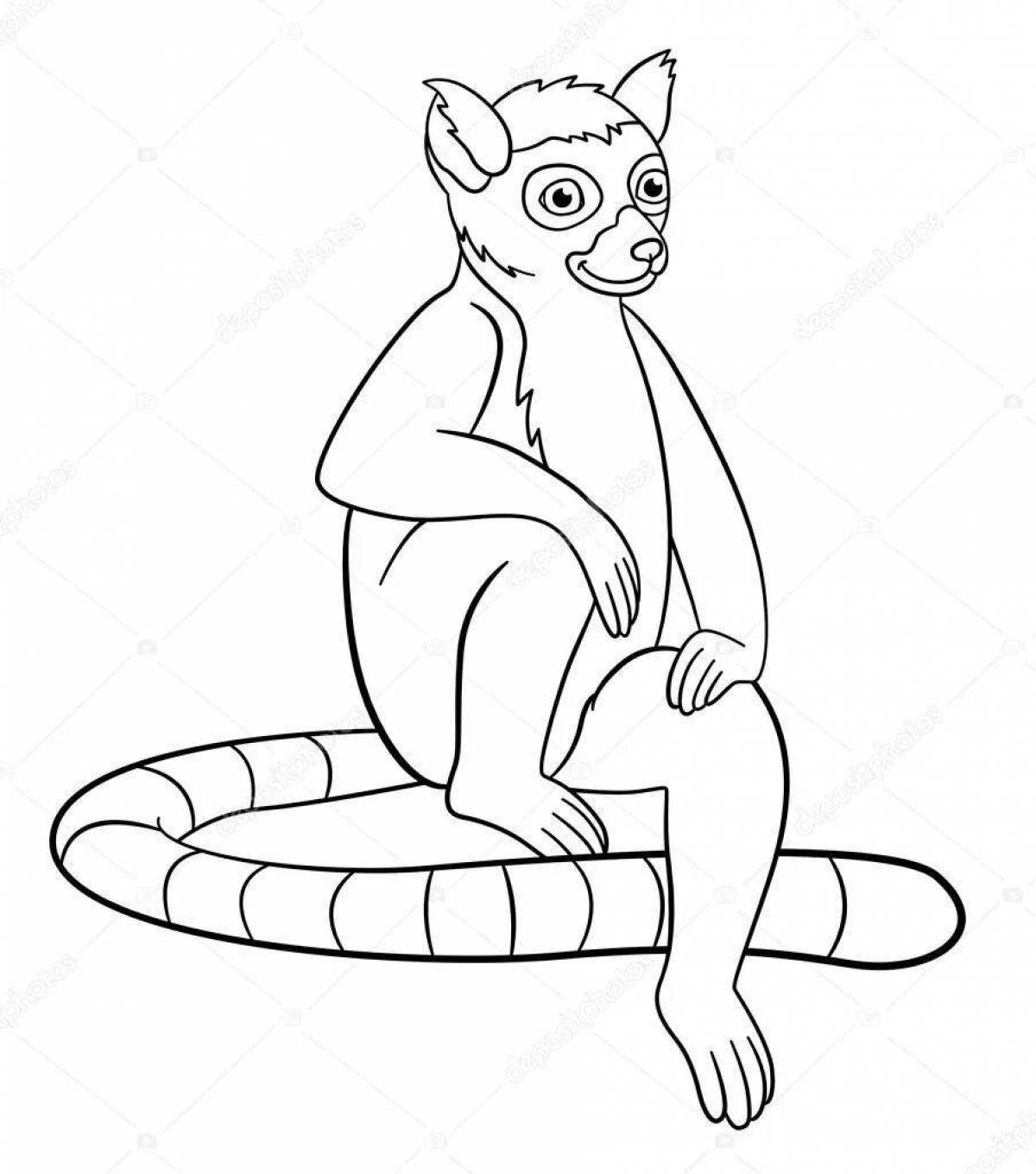 Coloring book shiny lemur