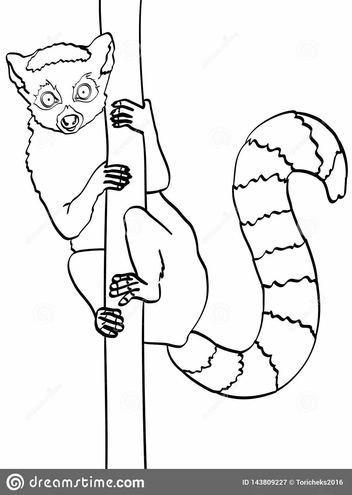 Dramatic limur coloring page