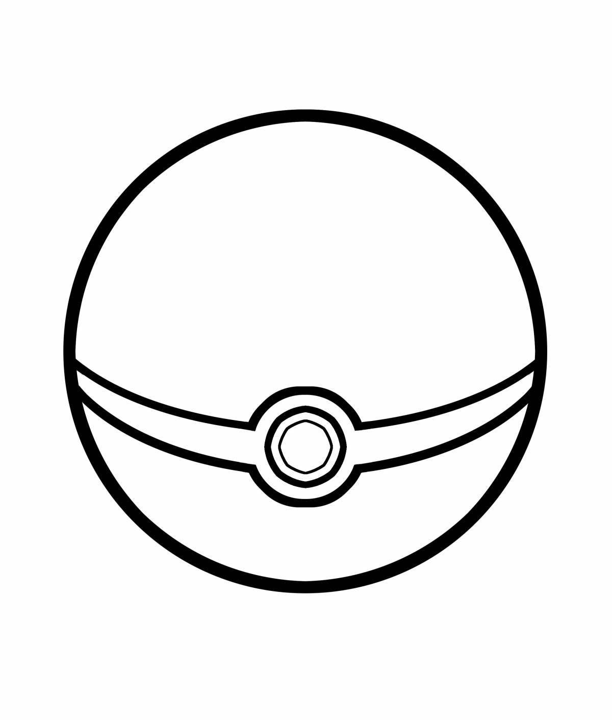 Colorful pokeball coloring page