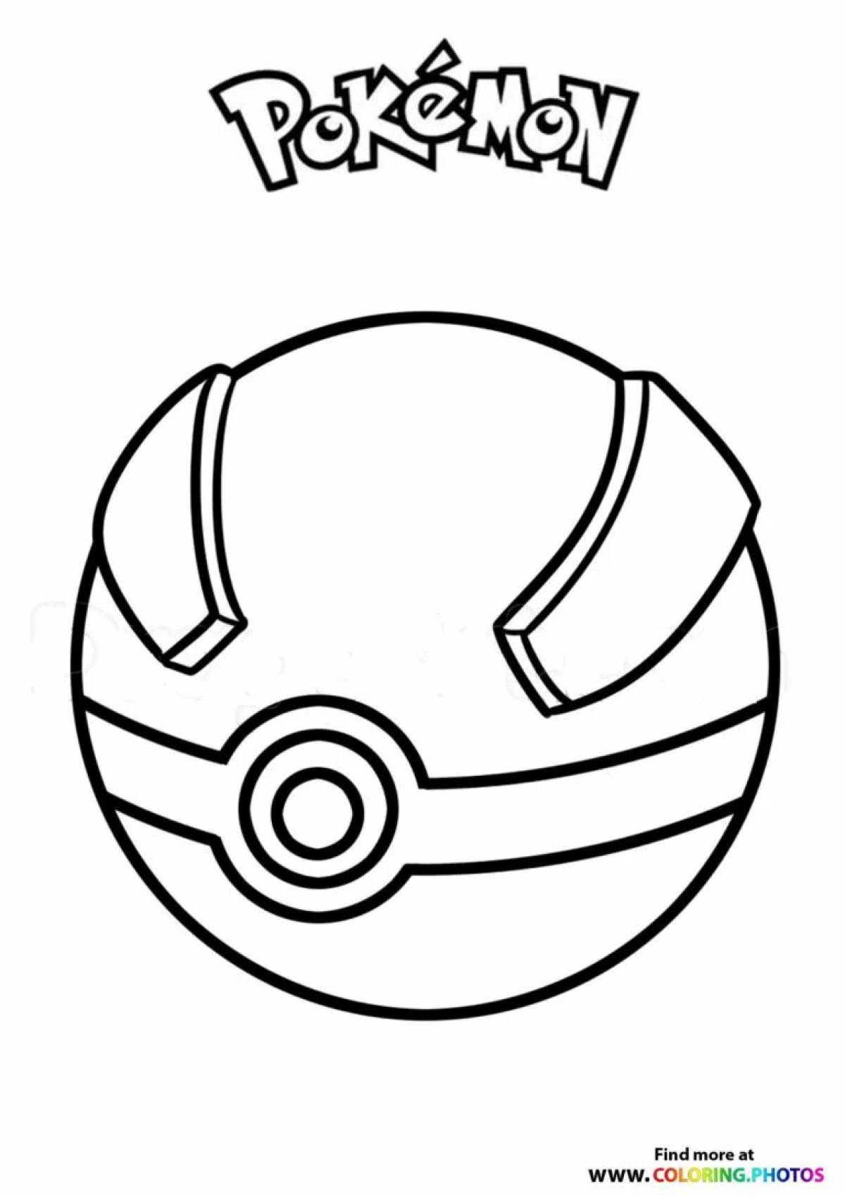 Humorous coloring pokeball