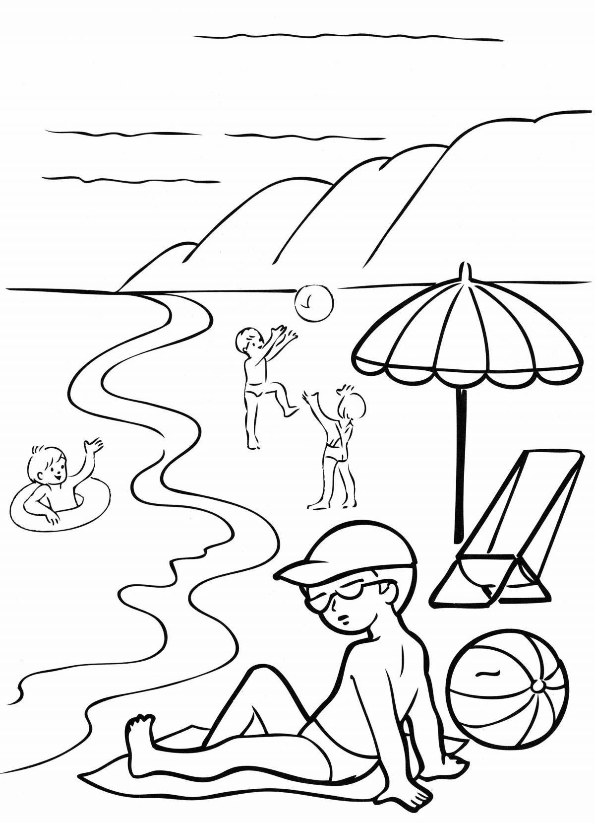 Scenic resort coloring page