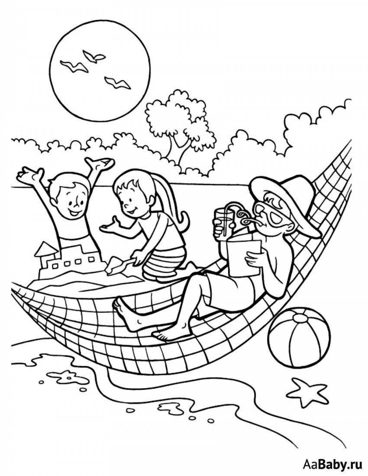 Coloring page joyful resort