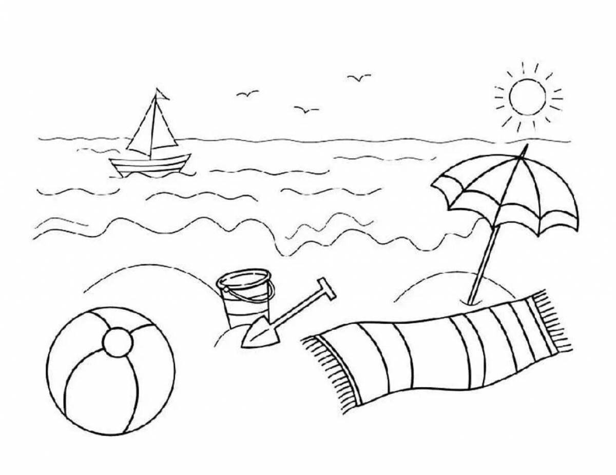 Calming resort coloring page