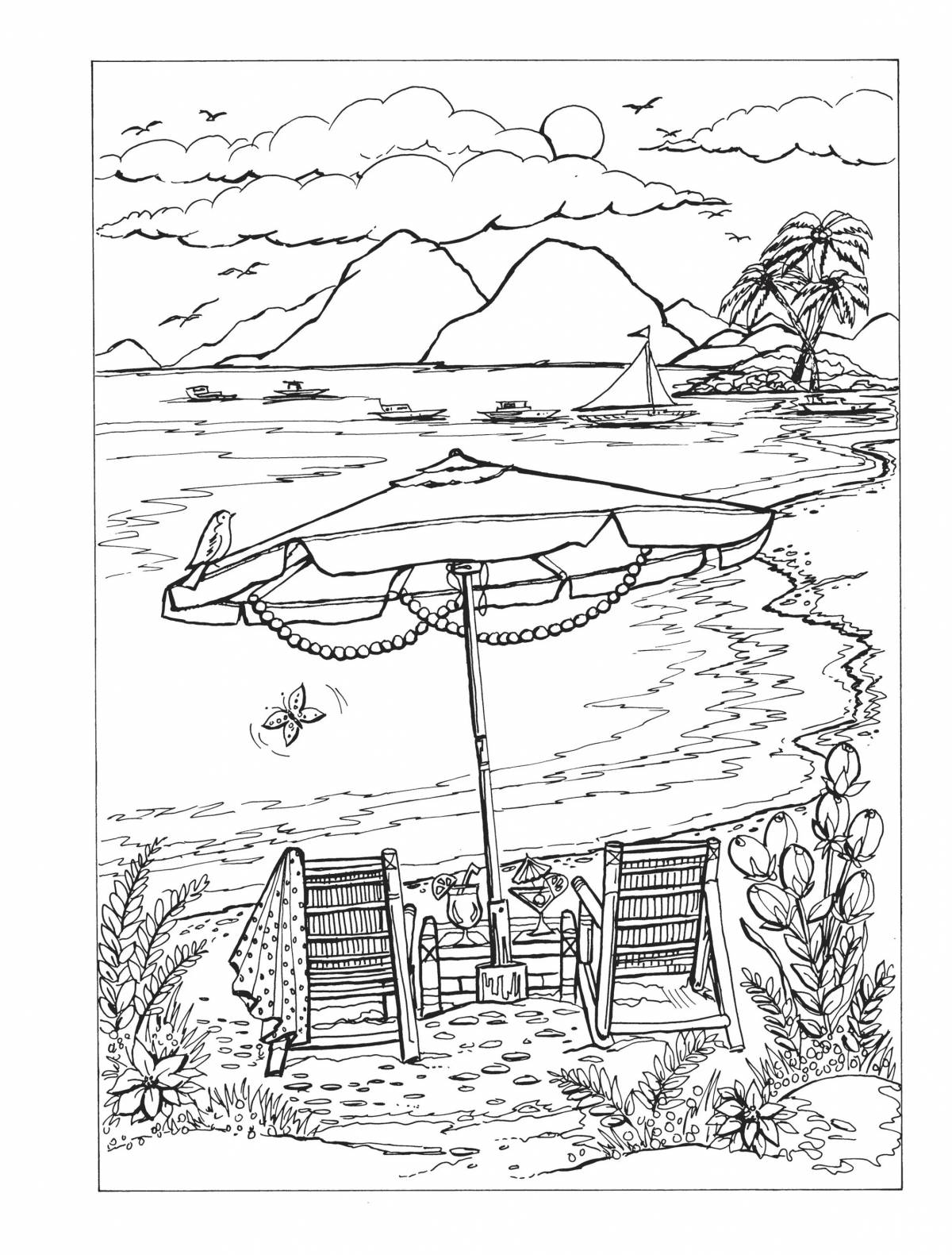 Coloring page fascinating resort