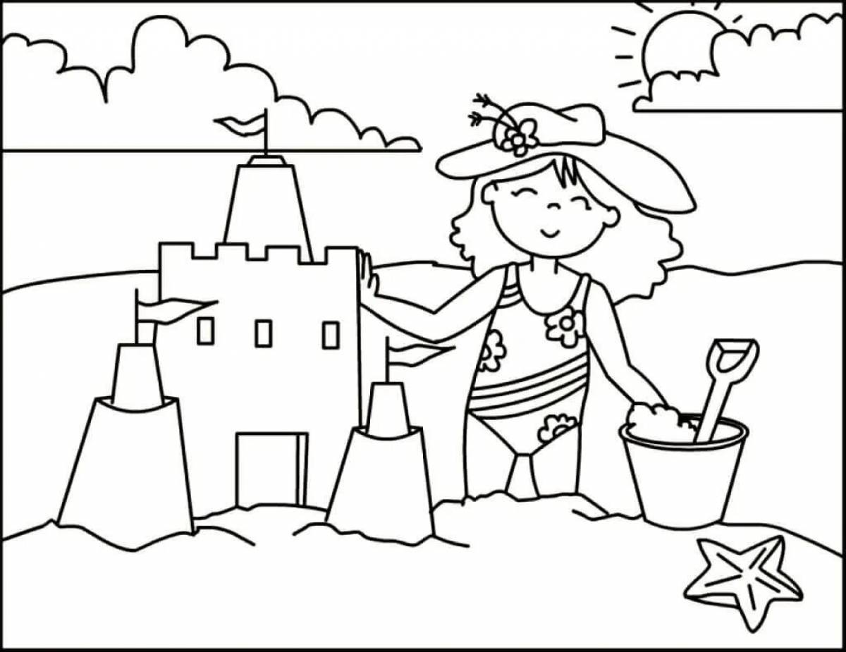 Luxury resort coloring page