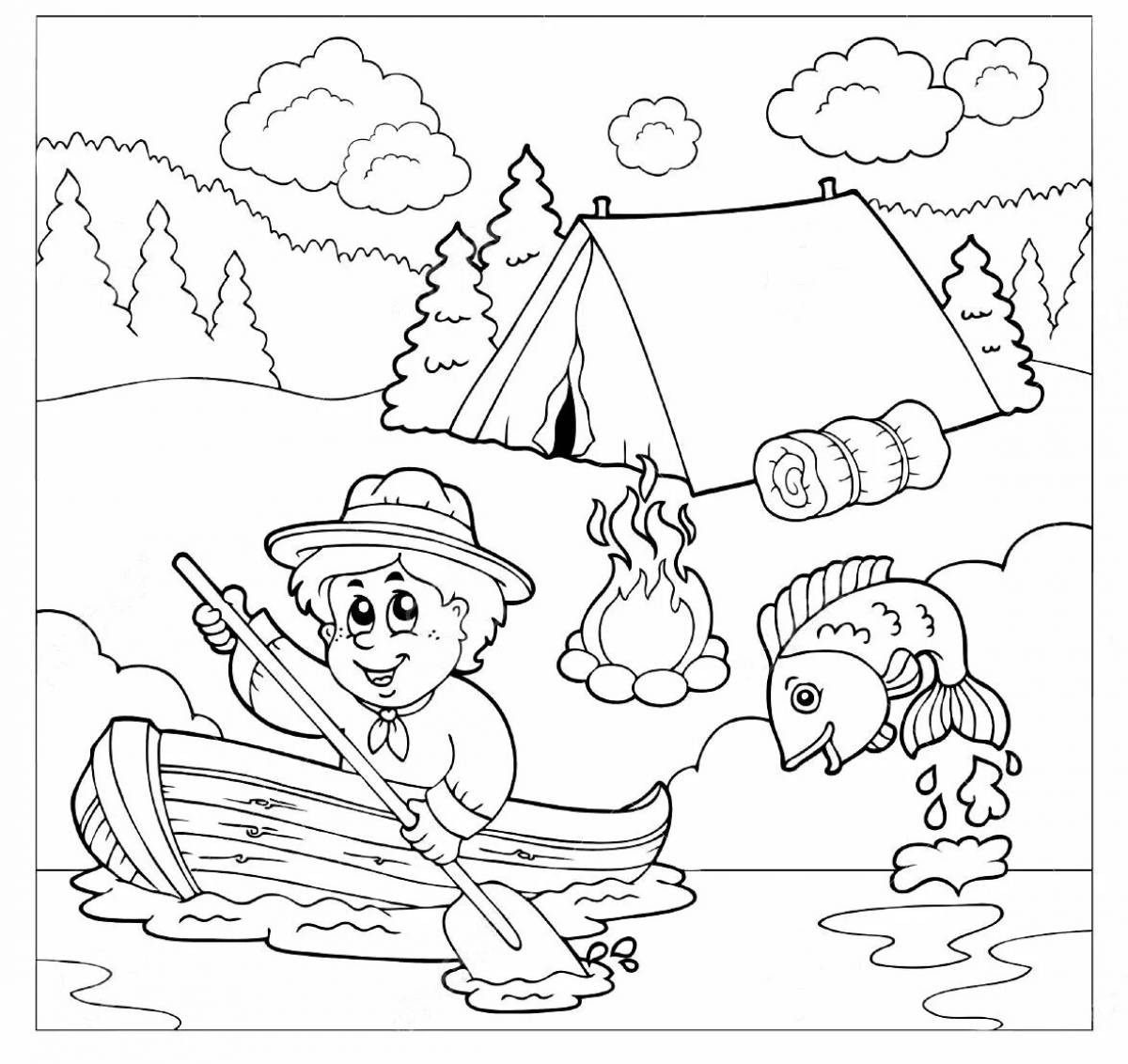 Coloring page idyllic resort