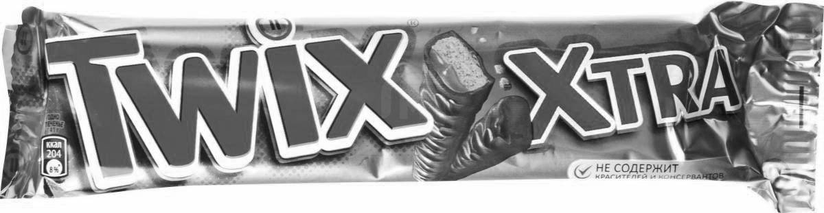 Интенсивная цветная раскраска twix