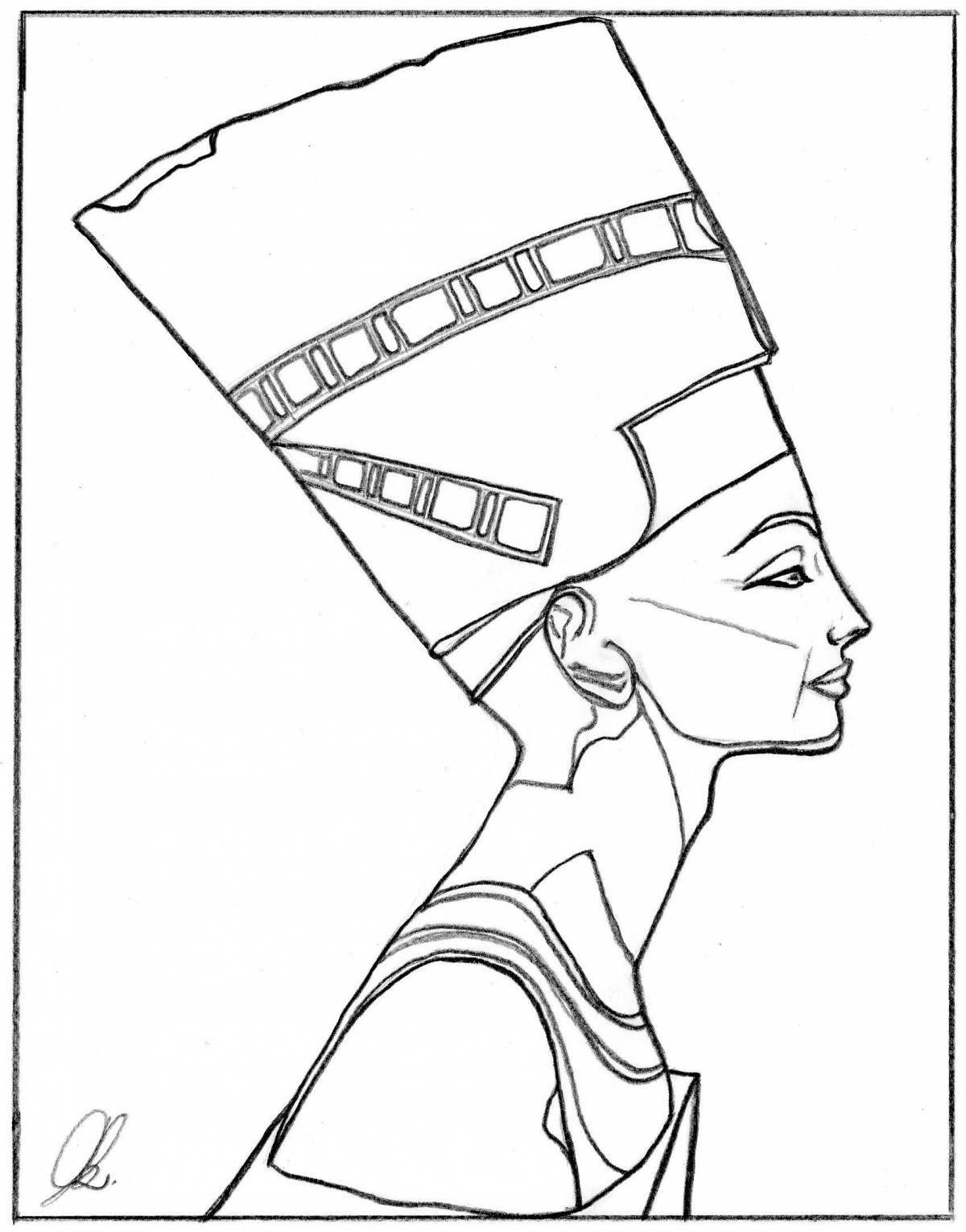 Coloring graceful nefertiti