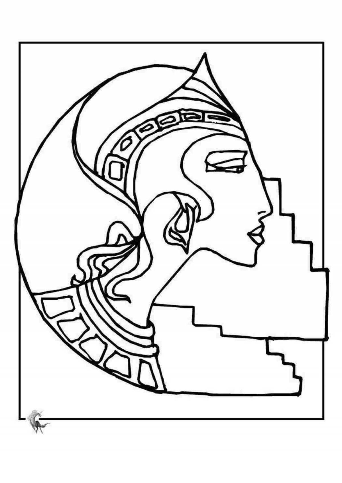 Coloring book dazzling nefertiti