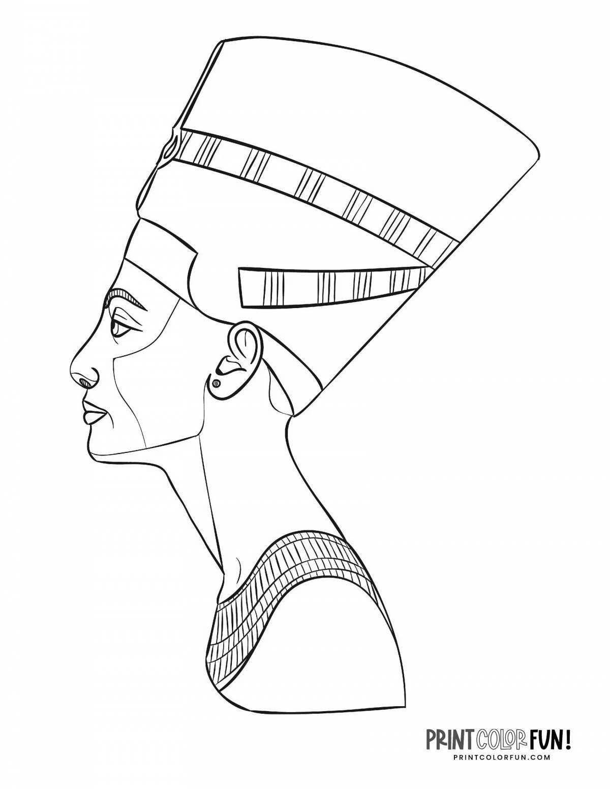 Colorful coloring of nefertiti