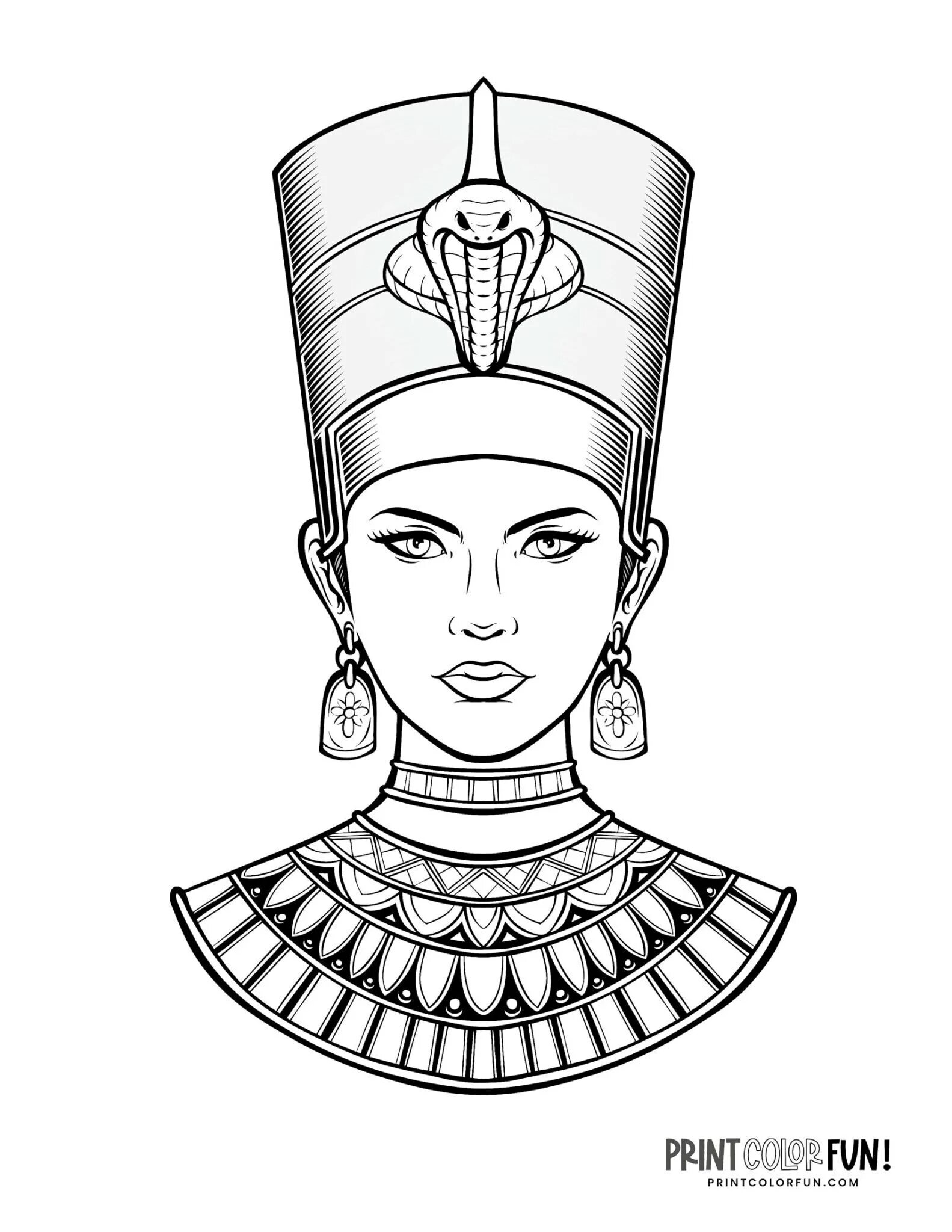 Nefertiti coloring with rich hues