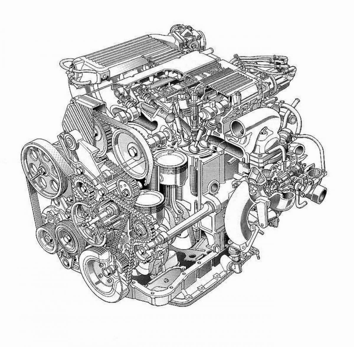Engine coloring page