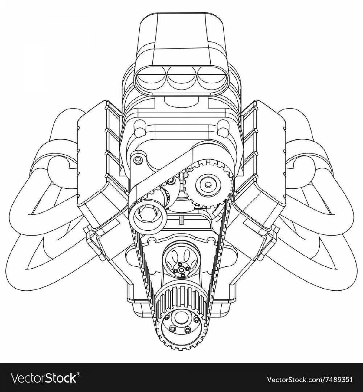 Dynamic engine coloring page