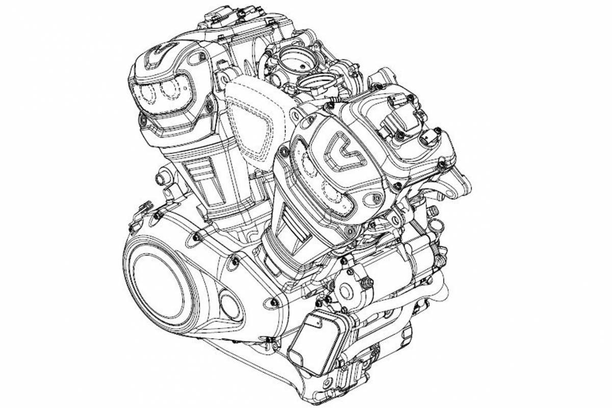 Photo Adorable engine coloring page
