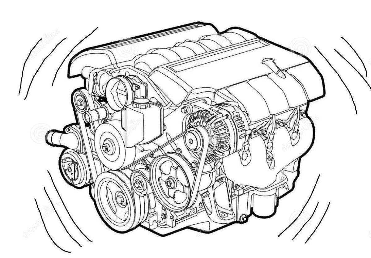 Magic engine coloring page