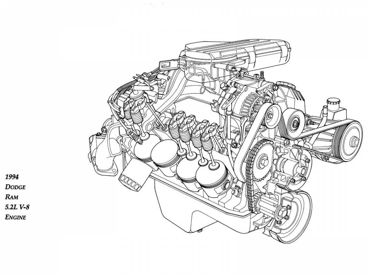 Creative engine coloring page