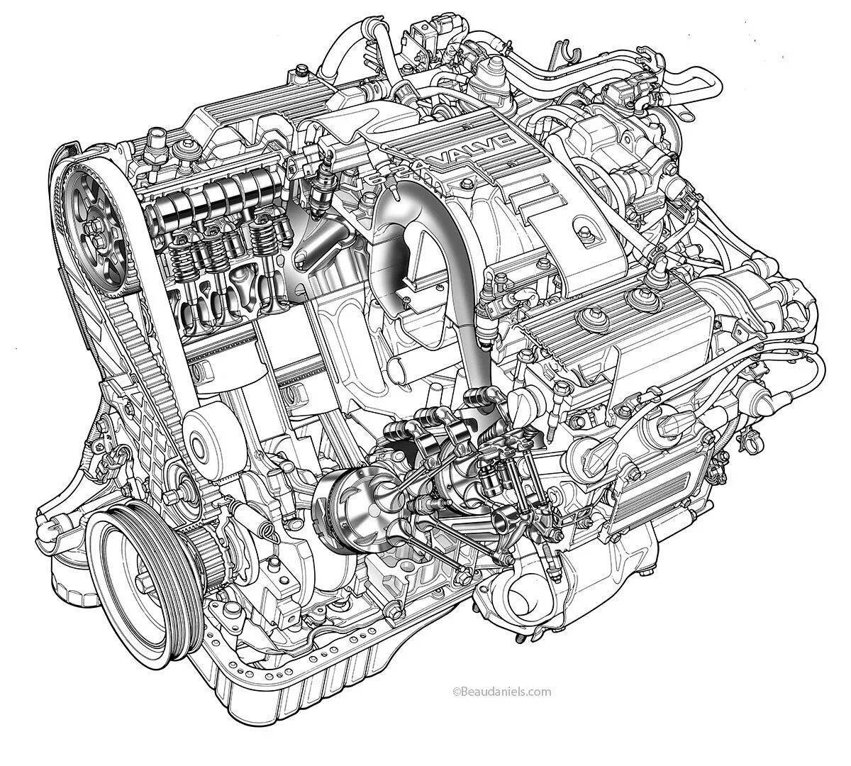 Coloring page wonderful engine