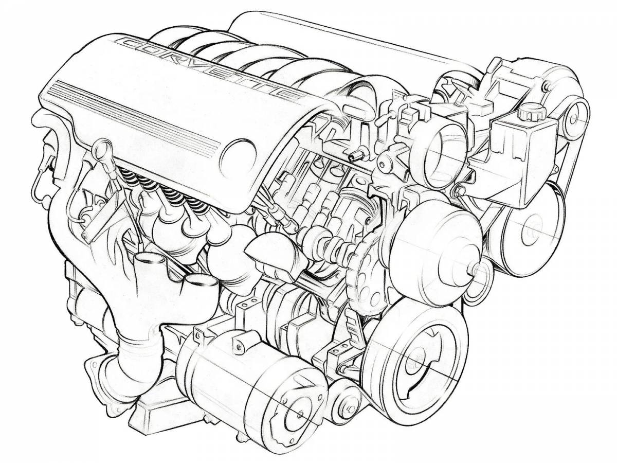 Incredible engine coloring page