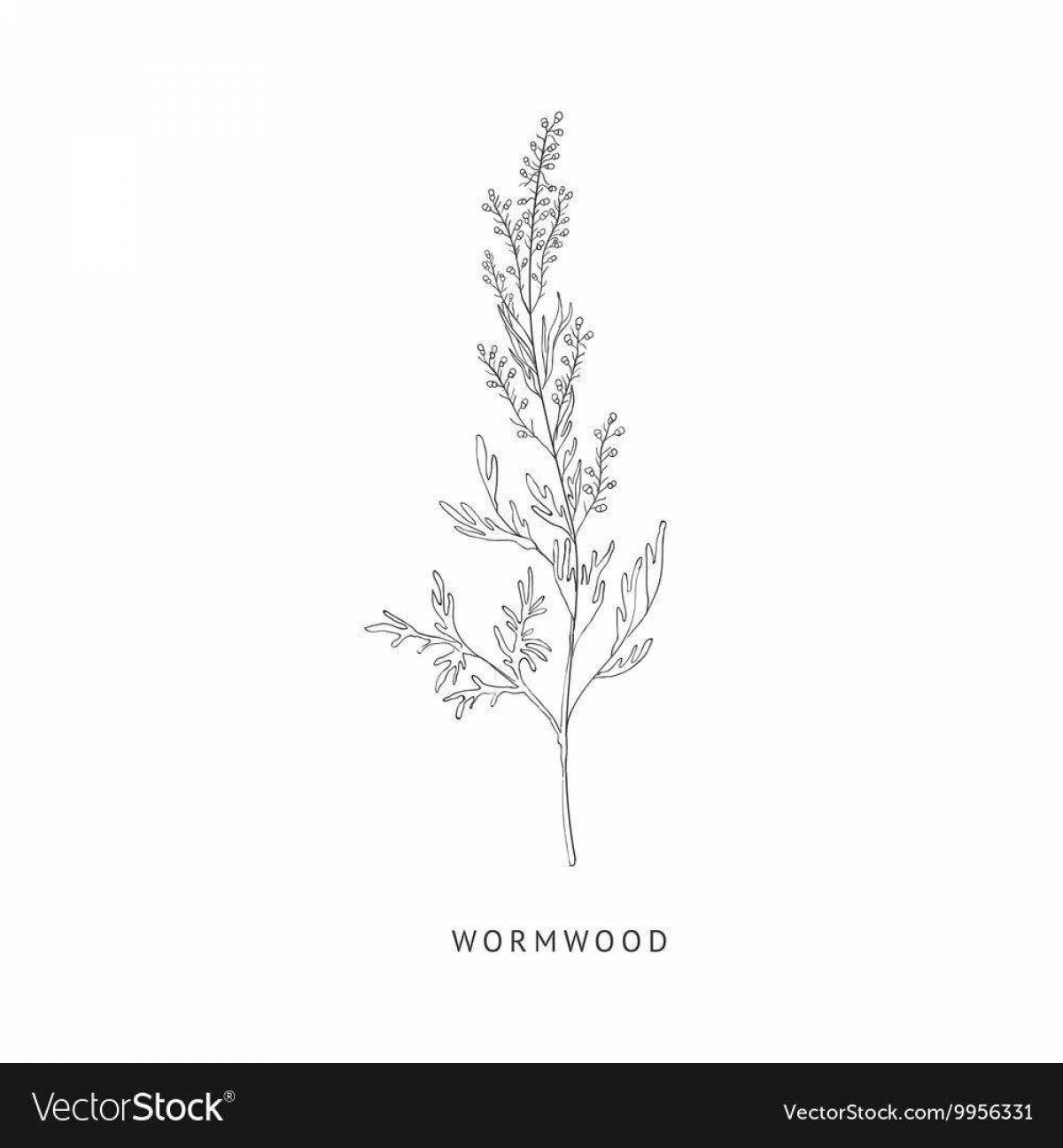 Glowing wormwood coloring page