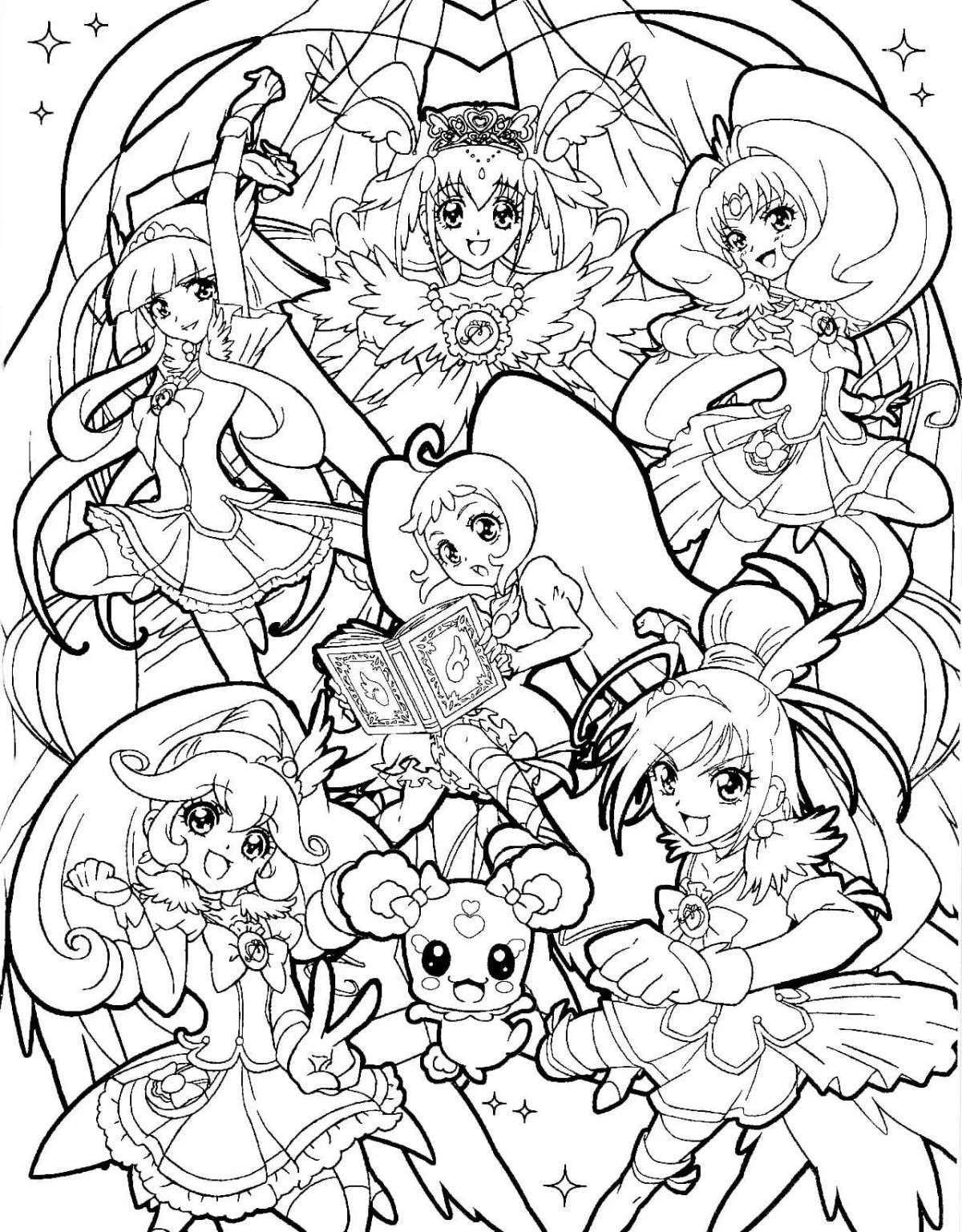 Vivacious precure coloring page